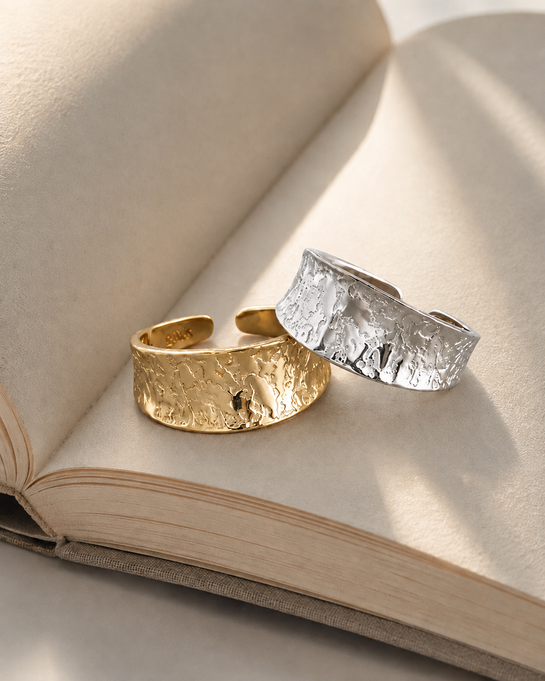 Shoreline Molten Texture Band Ring