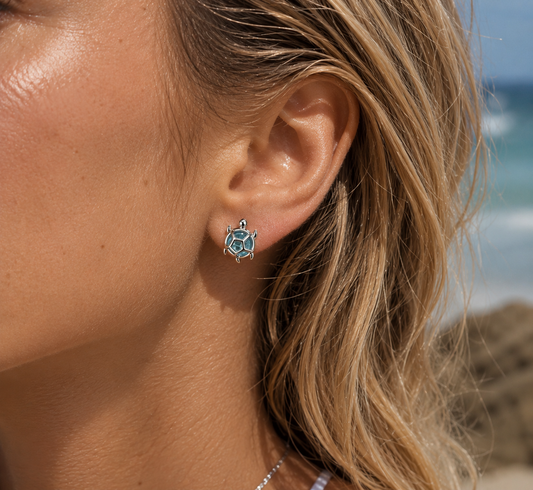 The Ocean Wanderer Turtle Stud Earrings
