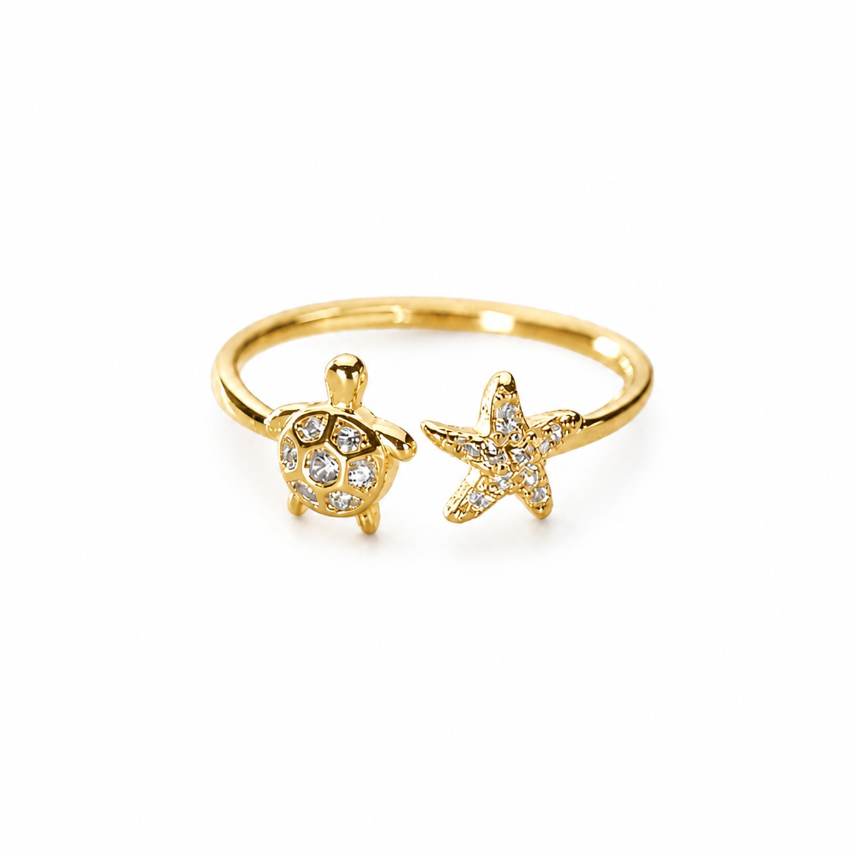 The Sea Turtle & Starfish Ring