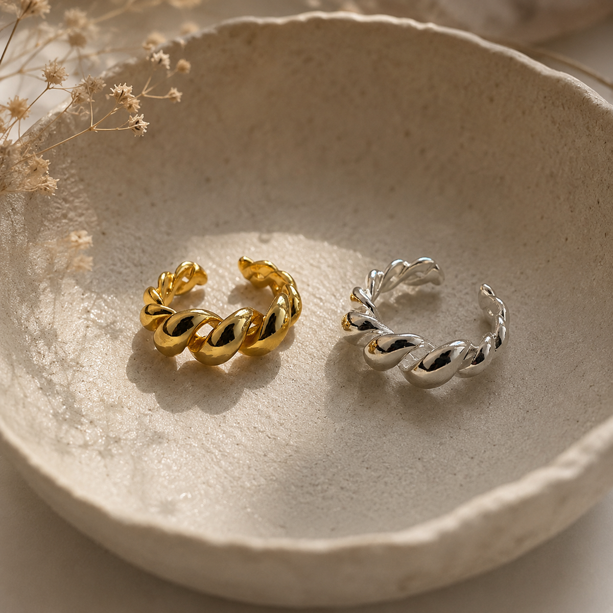 Ocean Wave Croissant Ring