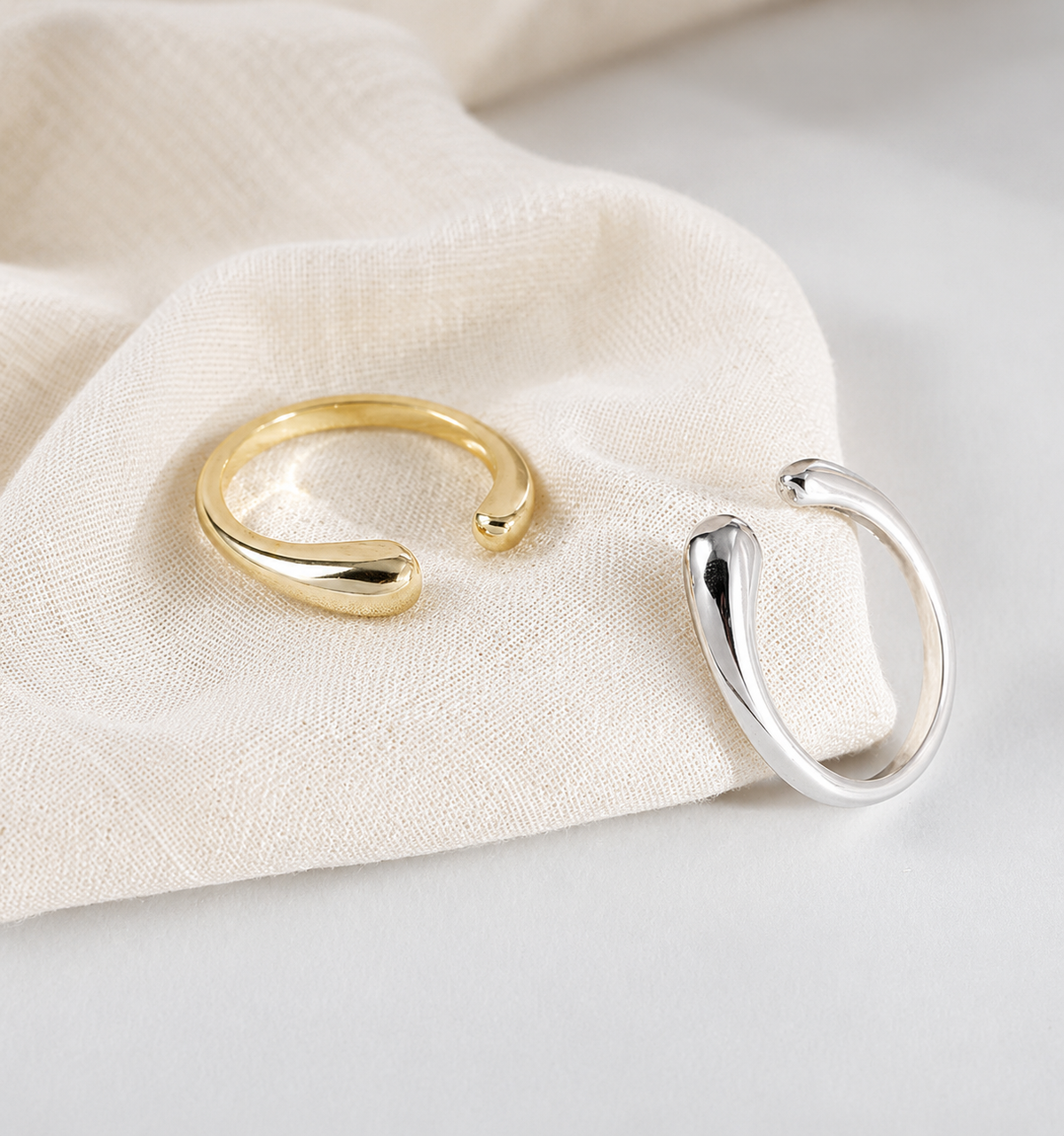 Ocean Tear Open Band Ring