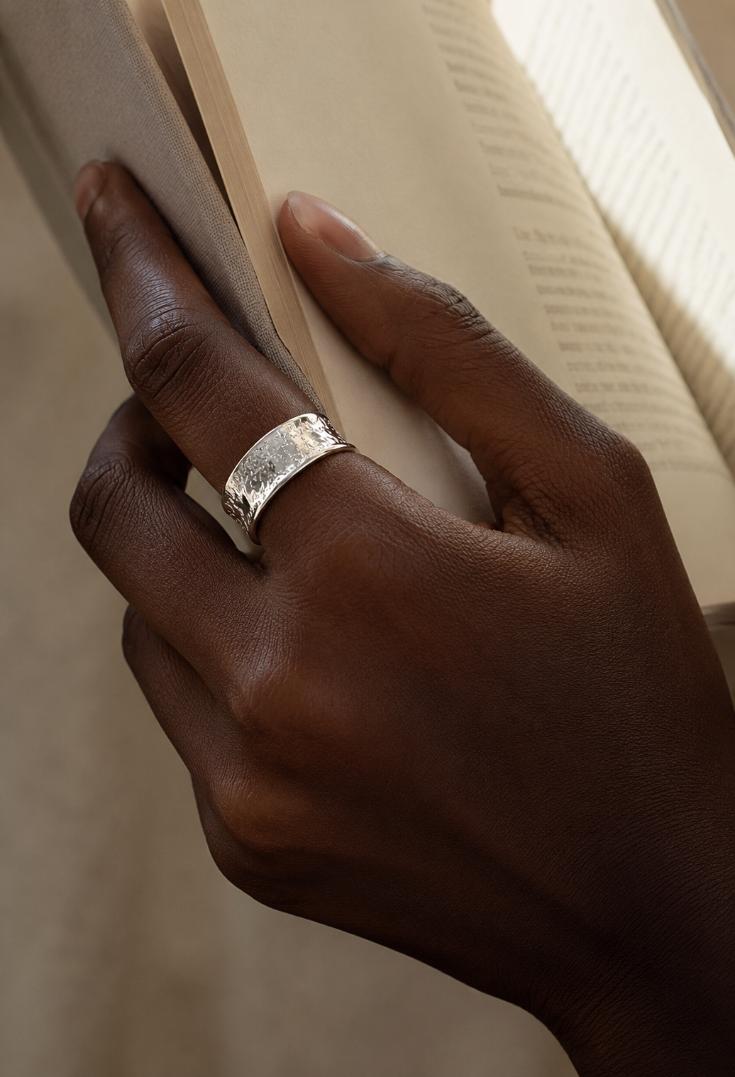 Shoreline Molten Texture Band Ring