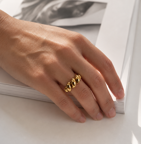 Ocean Wave Croissant Ring