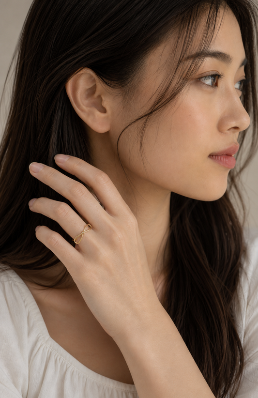 Bound Heart Bow Ring