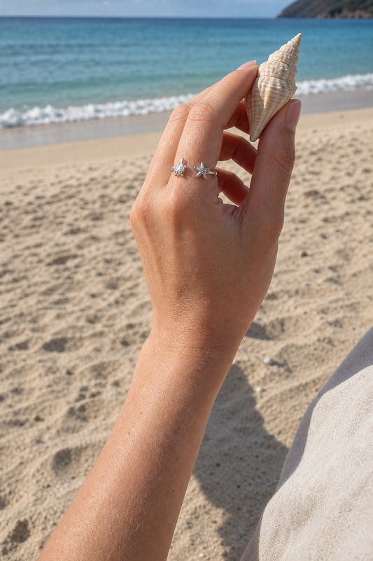 The Sea Turtle & Starfish Ring