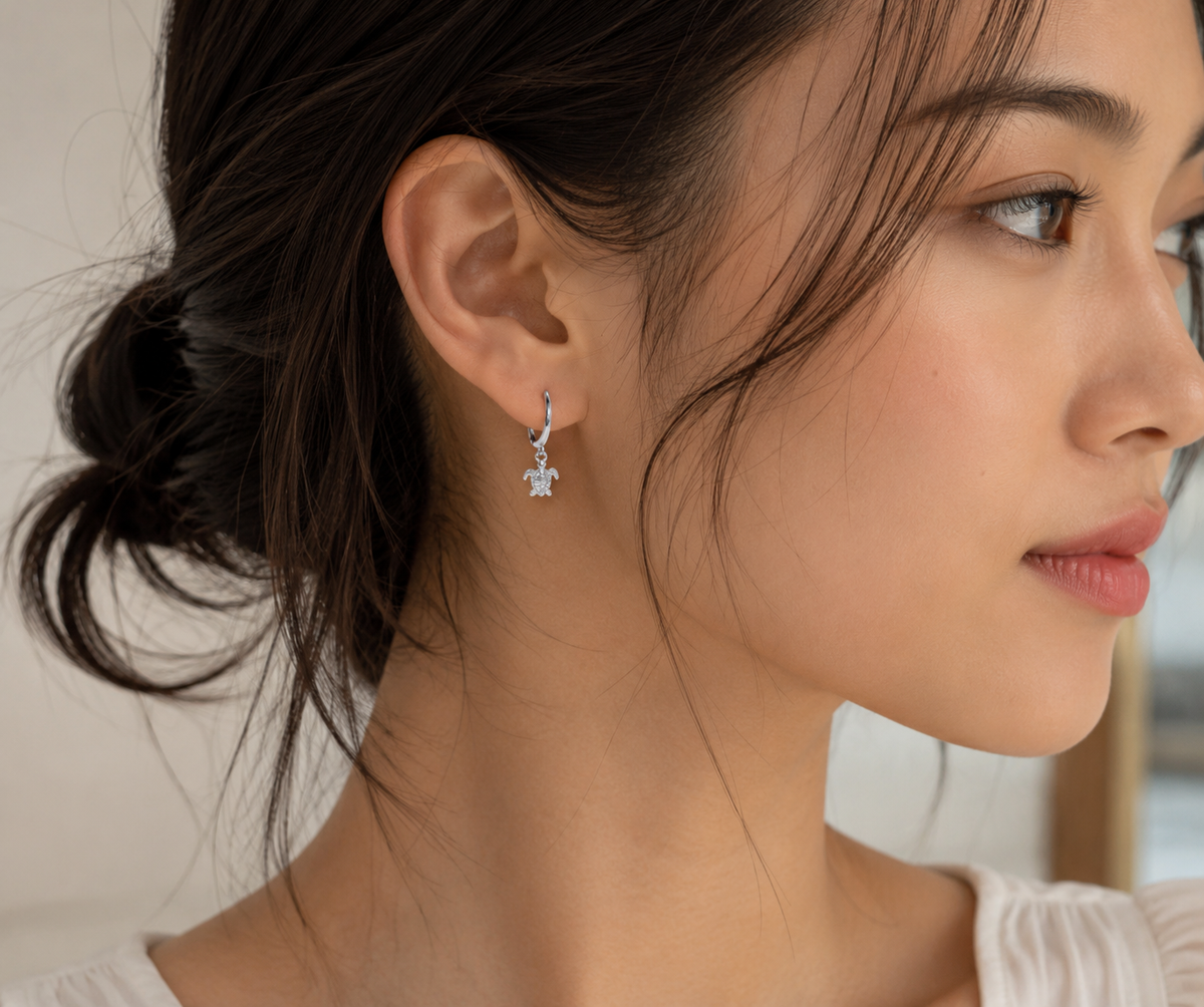 Journey Turtle Huggie Earrings