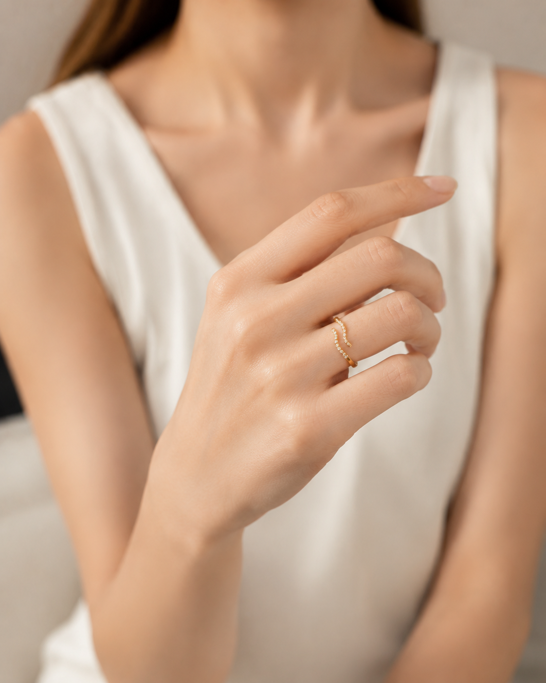Dual Wave Pavé Ring