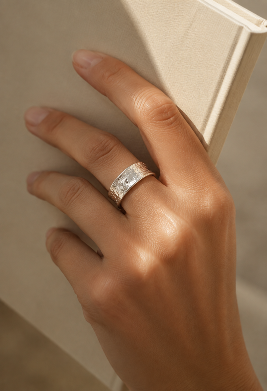 Shoreline Molten Texture Band Ring
