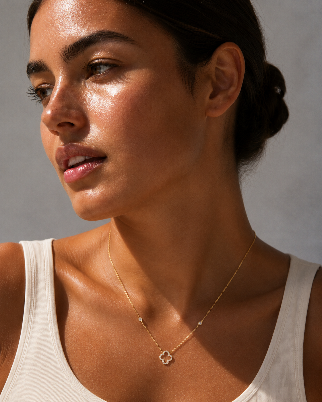 Golden Clover & Spark Station Necklace