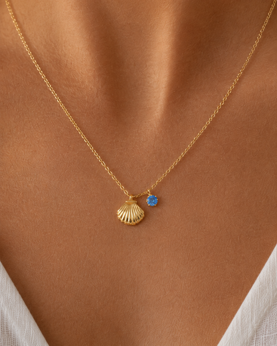 Tide & Topaz Shell Necklace