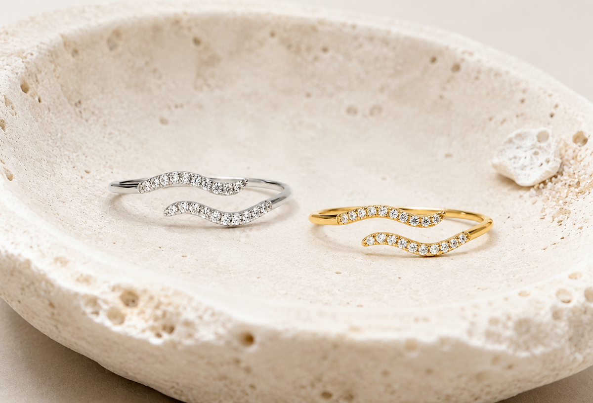 Dual Wave Pavé Ring
