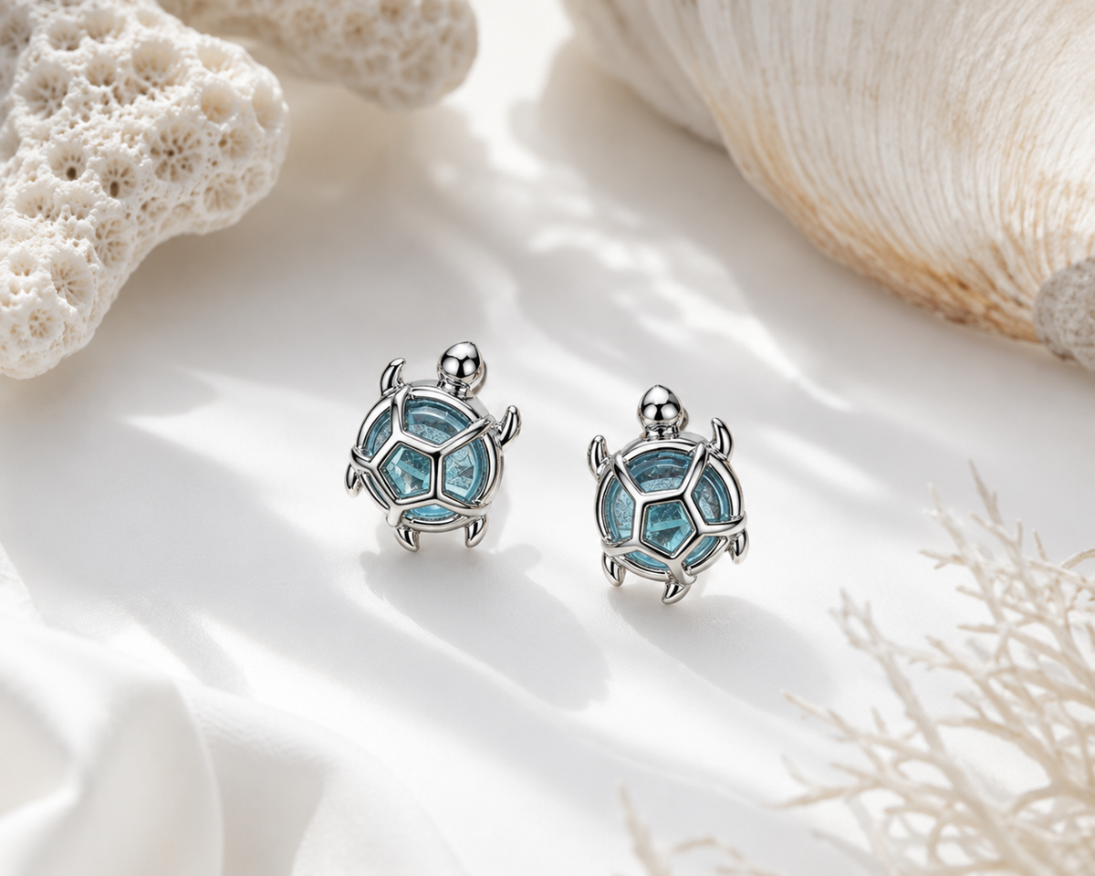 The Ocean Wanderer Turtle Stud Earrings