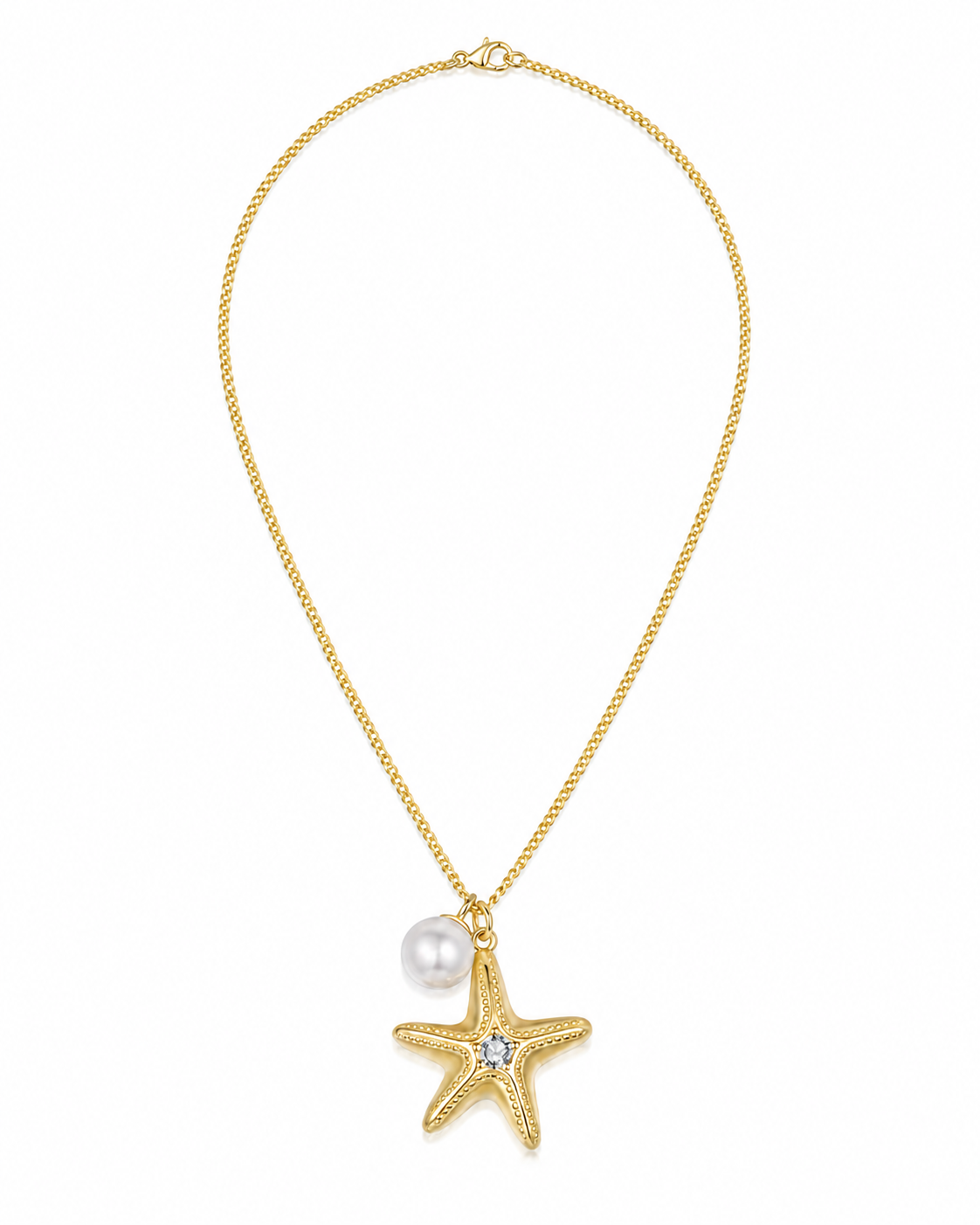 The Starlight Tide Starfish & Pearl Necklace