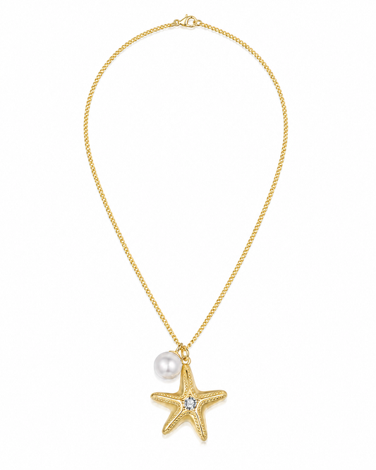 The Starlight Tide Starfish & Pearl Necklace
