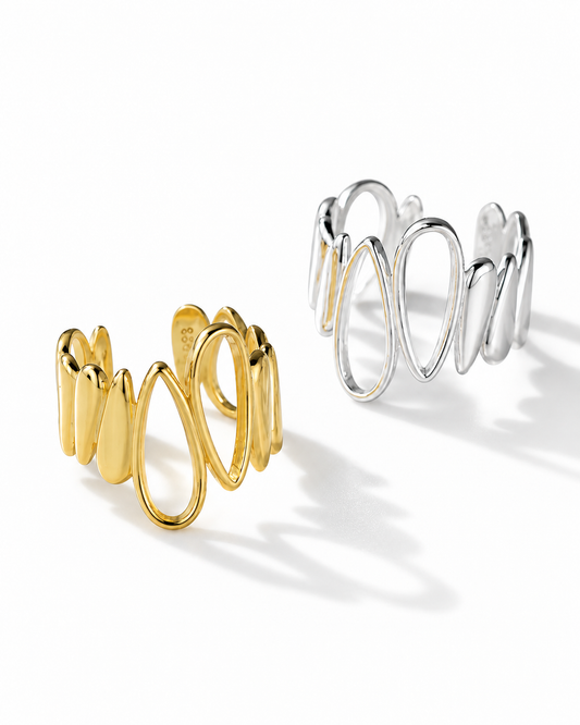 Ocean Teardrop Open Band Ring