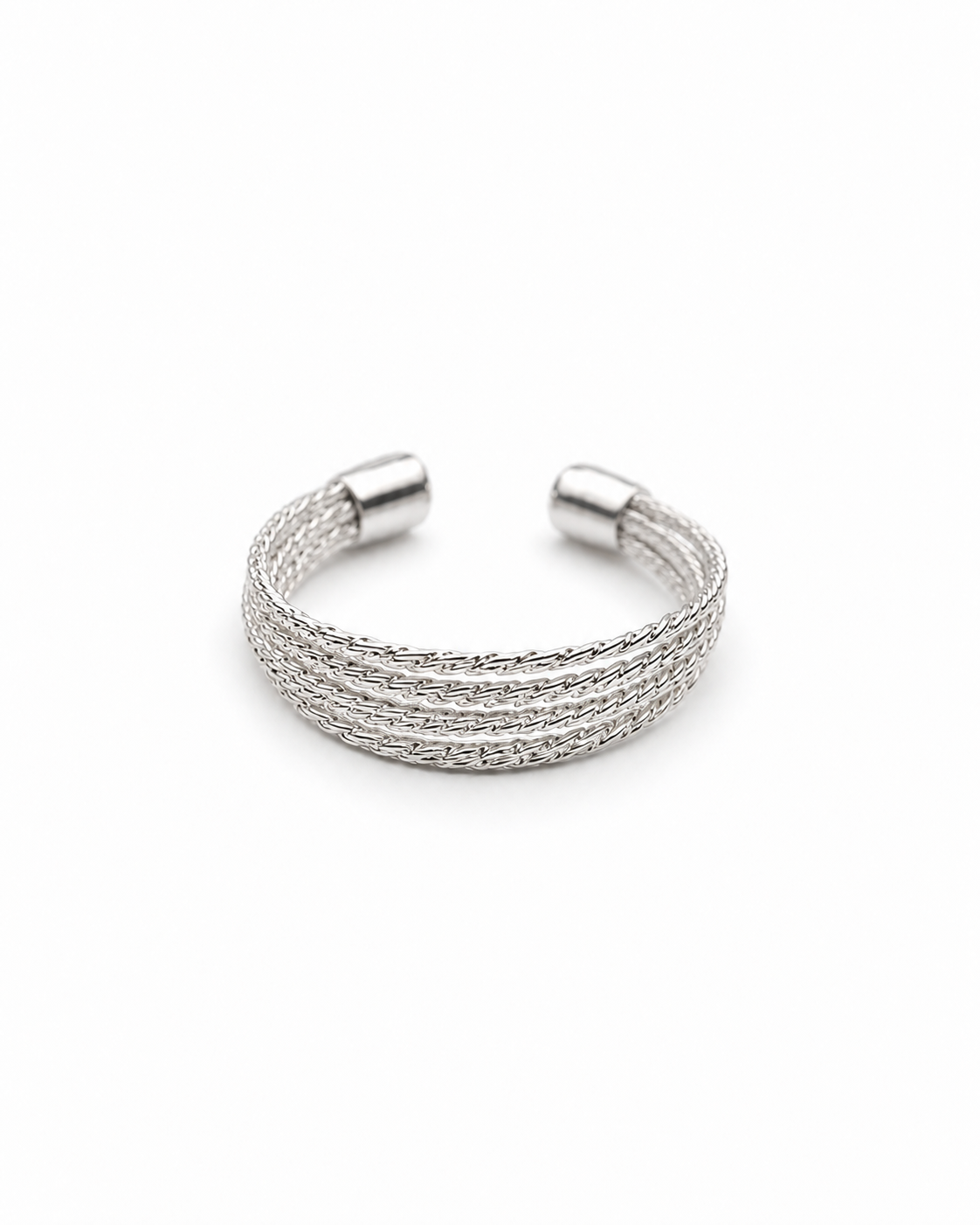 Woven Currents Open Band Ring