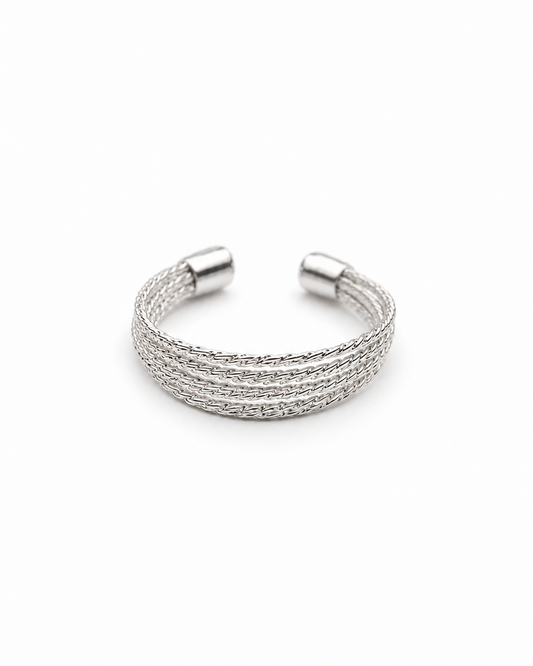 Woven Currents Open Band Ring