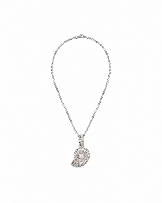 The Whispering Tides Nautilus Pearl Necklace