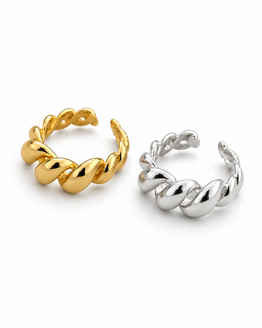 Ocean Wave Croissant Ring