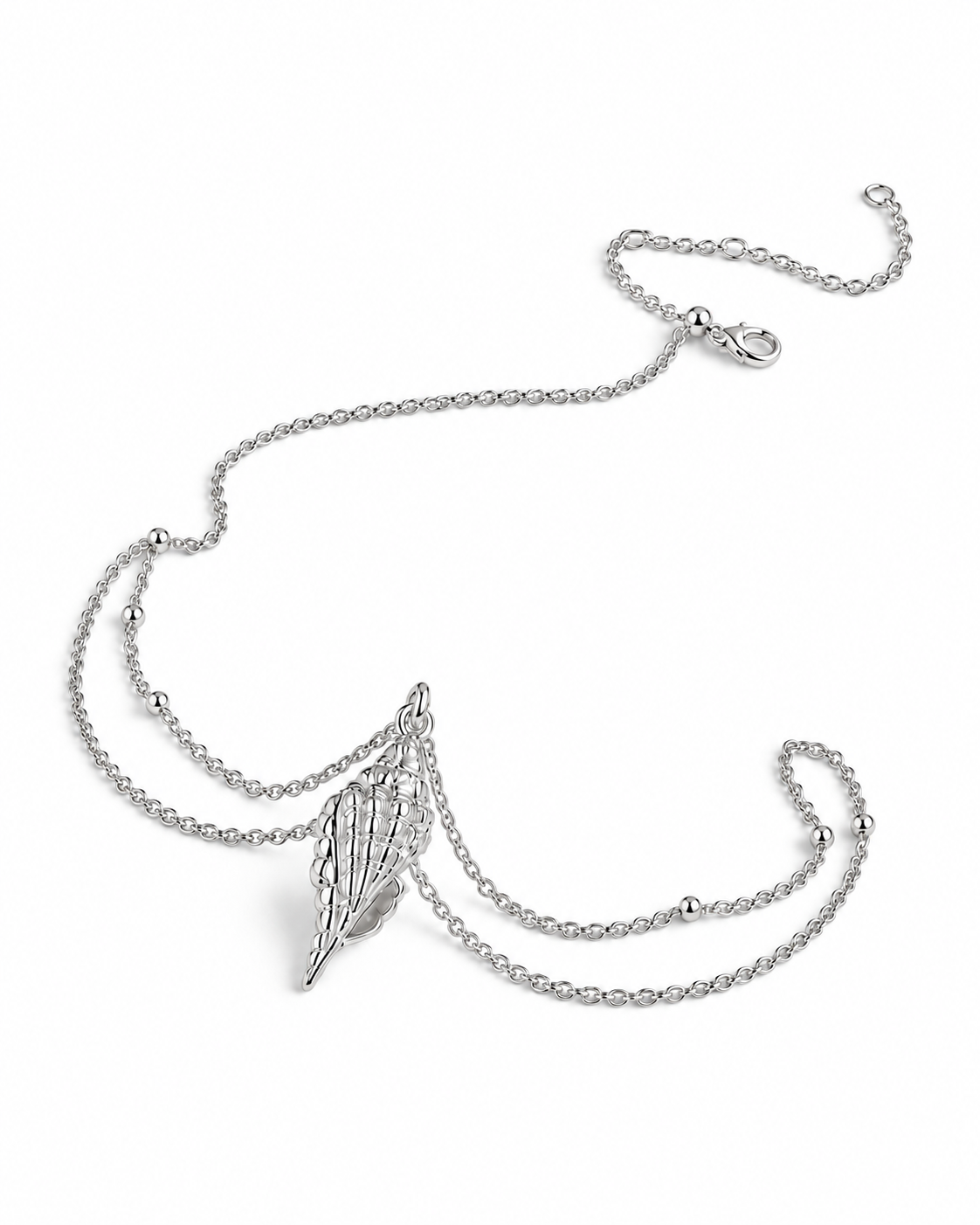 The Ocean Echo Layered Conch Necklace