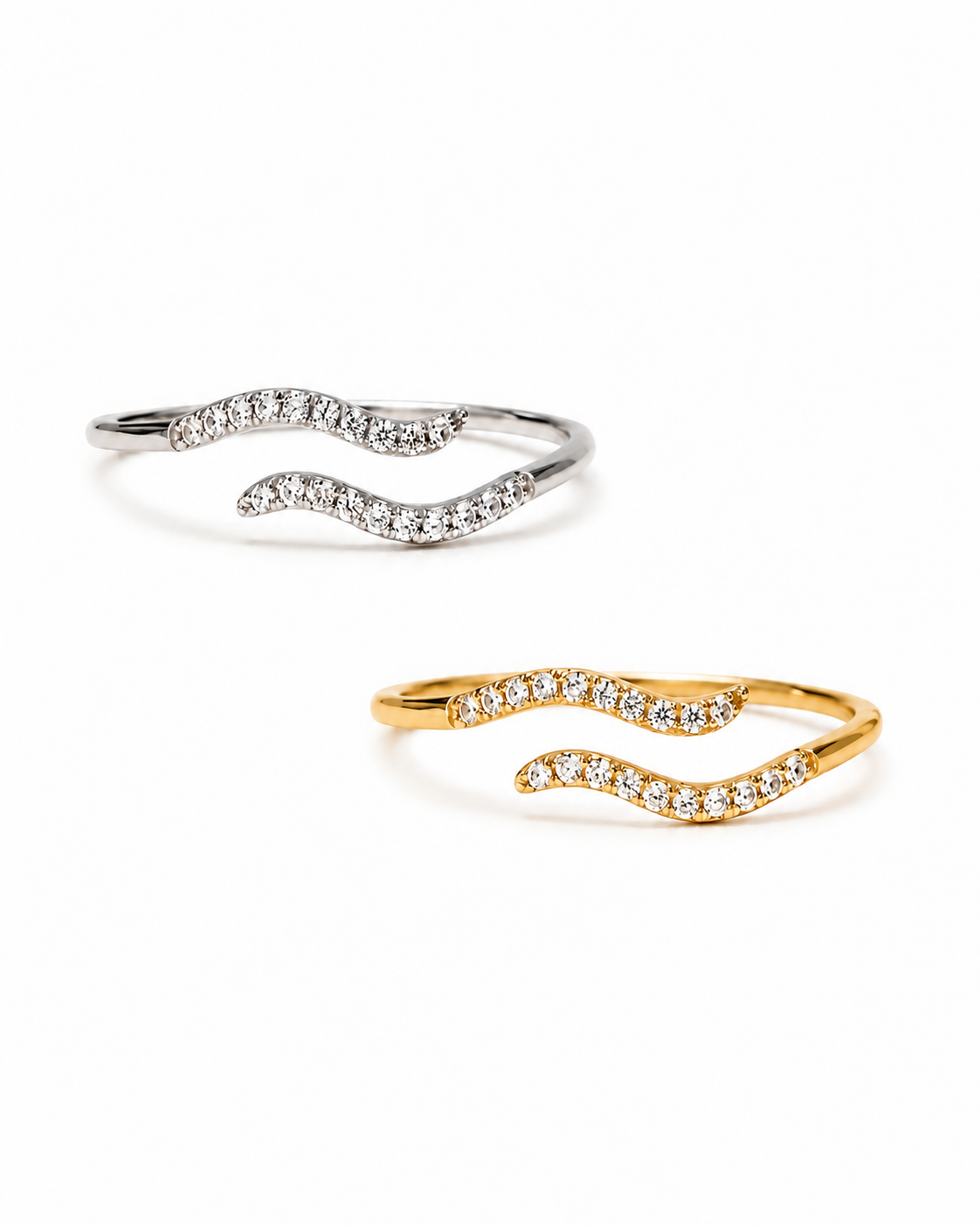 Dual Wave Pavé Ring