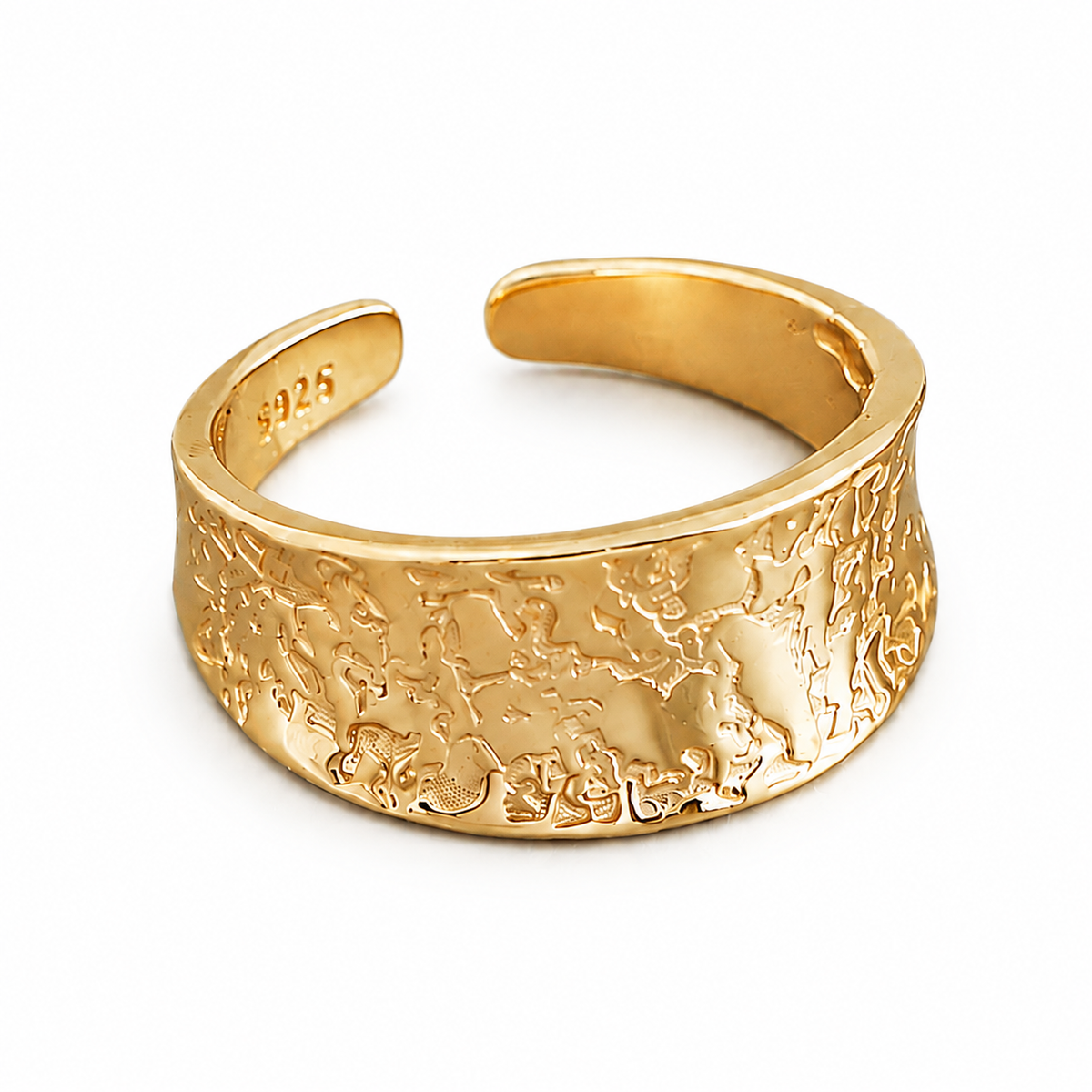 Shoreline Molten Texture Band Ring