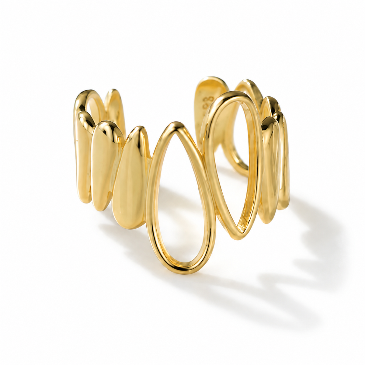Ocean Teardrop Open Band Ring