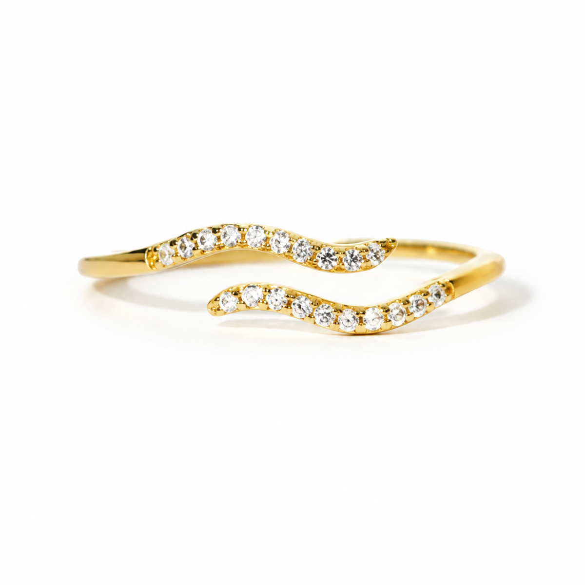 Dual Wave Pavé Ring
