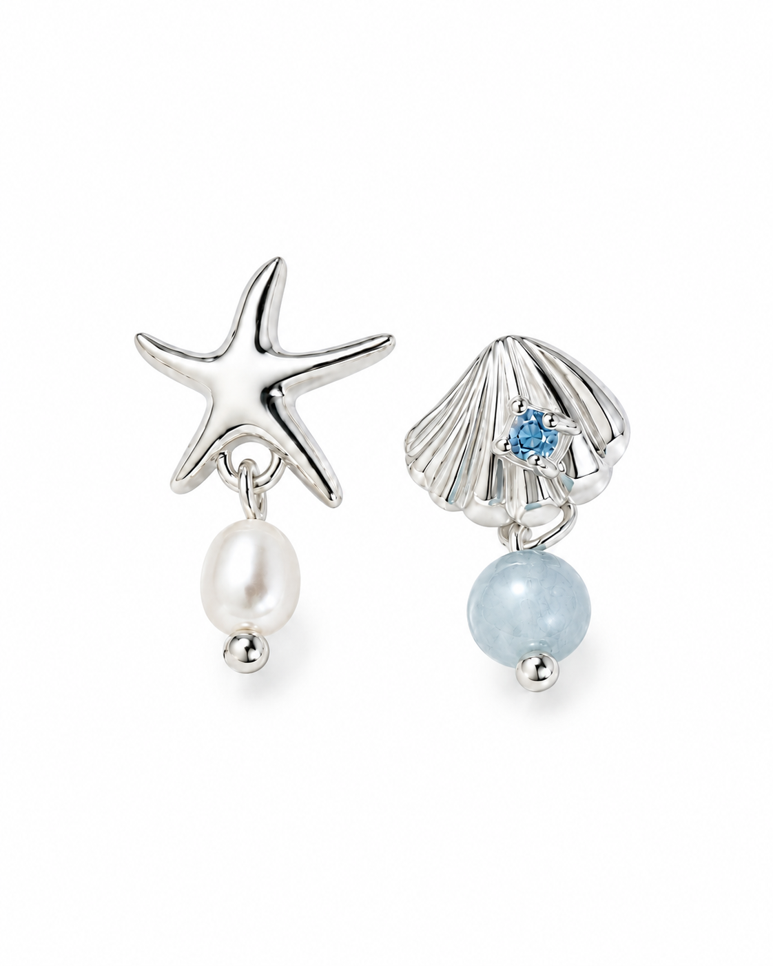 Ocean Drift Asymmetric Earrings
