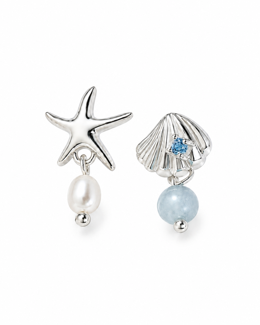 Ocean Drift Asymmetric Earrings