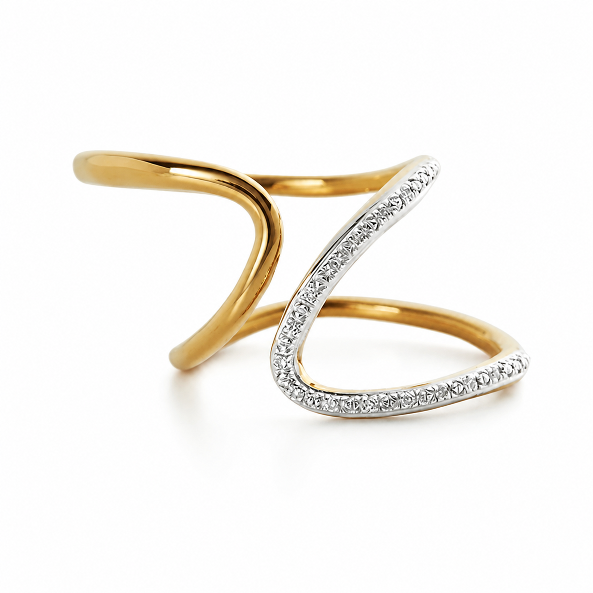 Starlight Wave Dual Line Ring