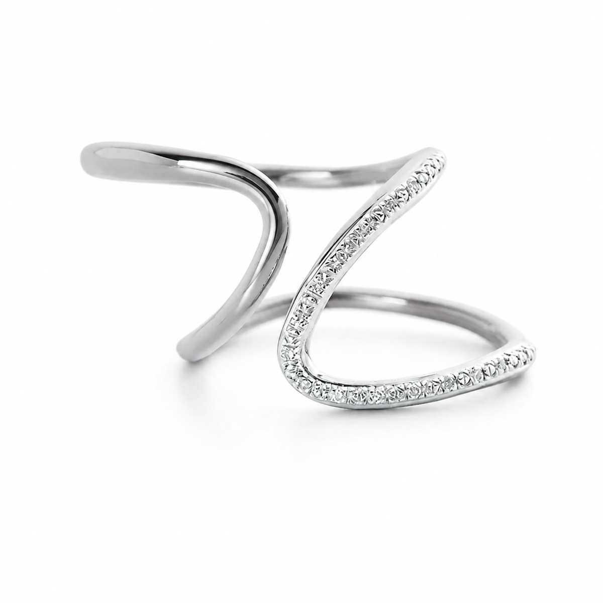 Starlight Wave Dual Line Ring